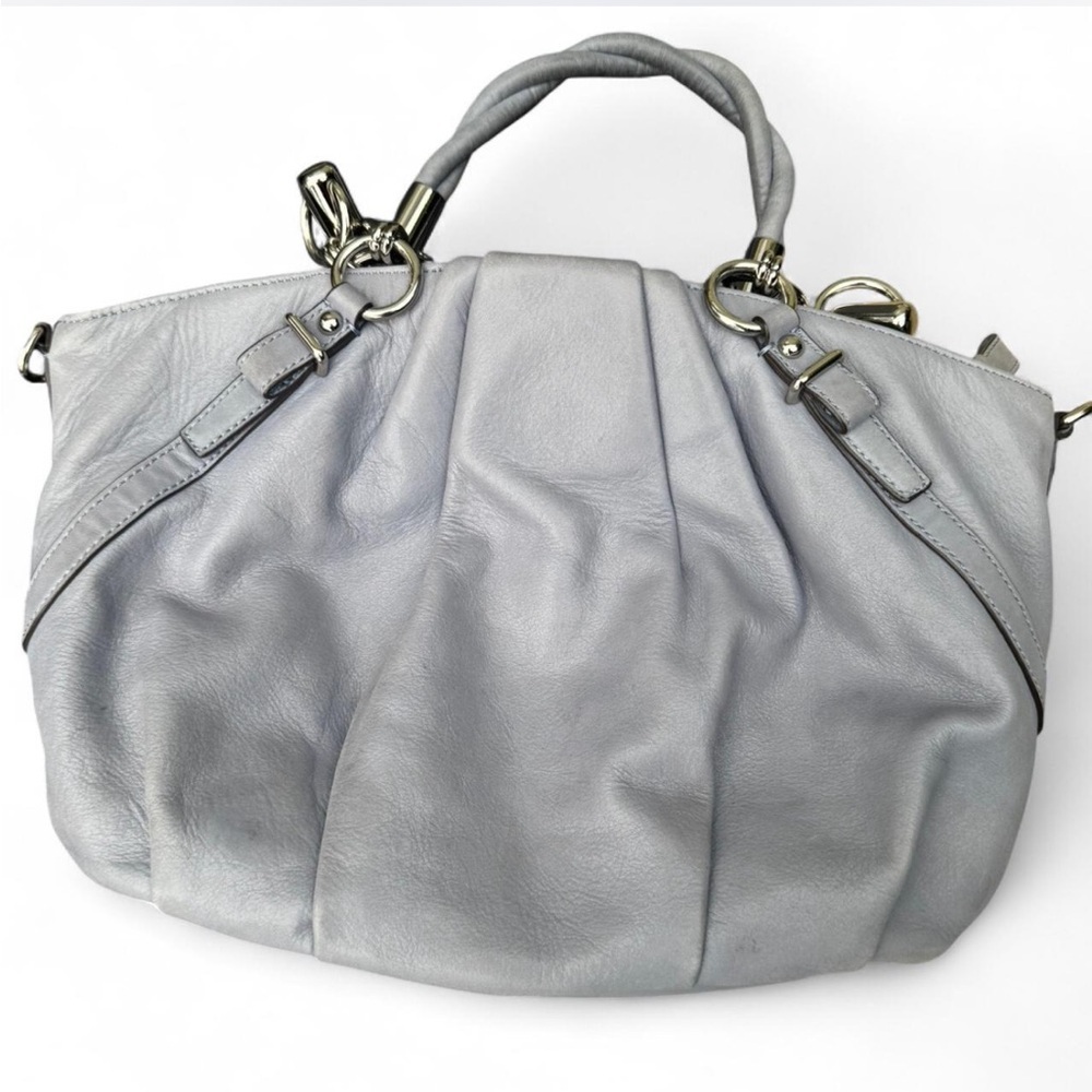 COACH (#F22563) "Madison Sophia"
Shimmery Blue Grey Pleated Leather
Satchel - Picture 8 of 8